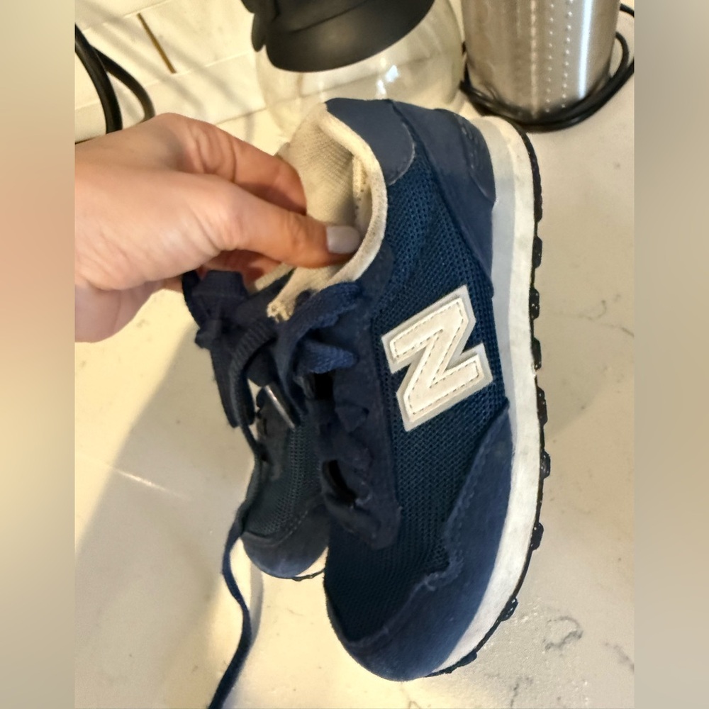 New Balance Kids Navy Blue and White Casual Sneakers